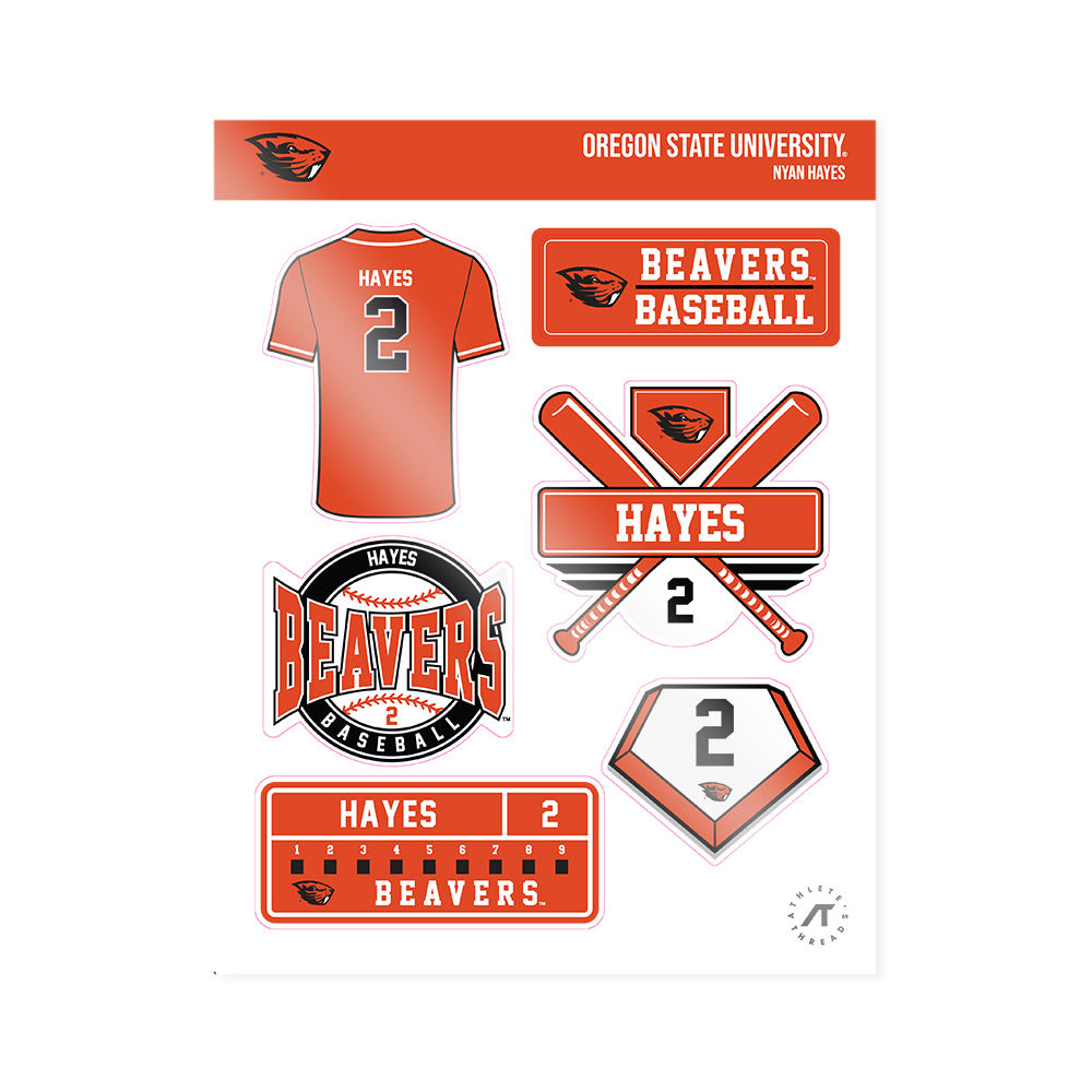 Oregon State - NCAA Baseball : Nyan Hayes - Sticker Sheet-0