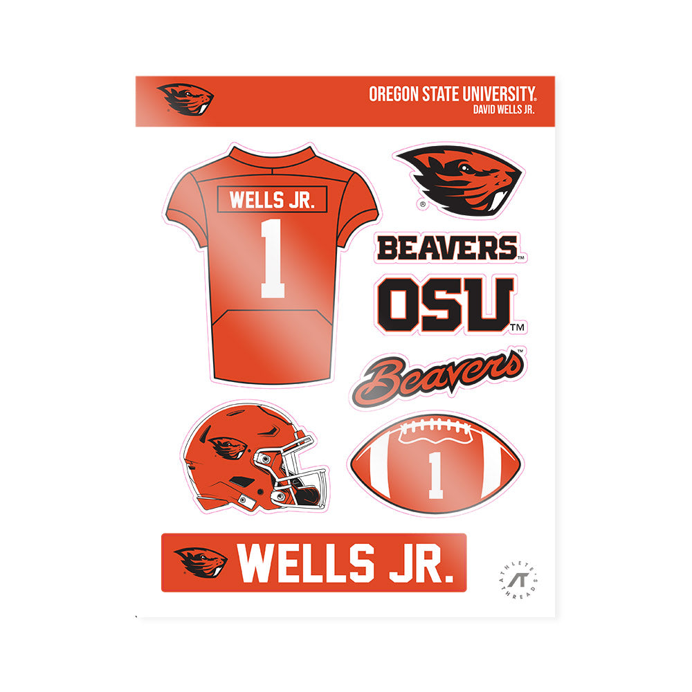 Oregon State - NCAA Football : David Wells Jr. - Sticker Sheet-0