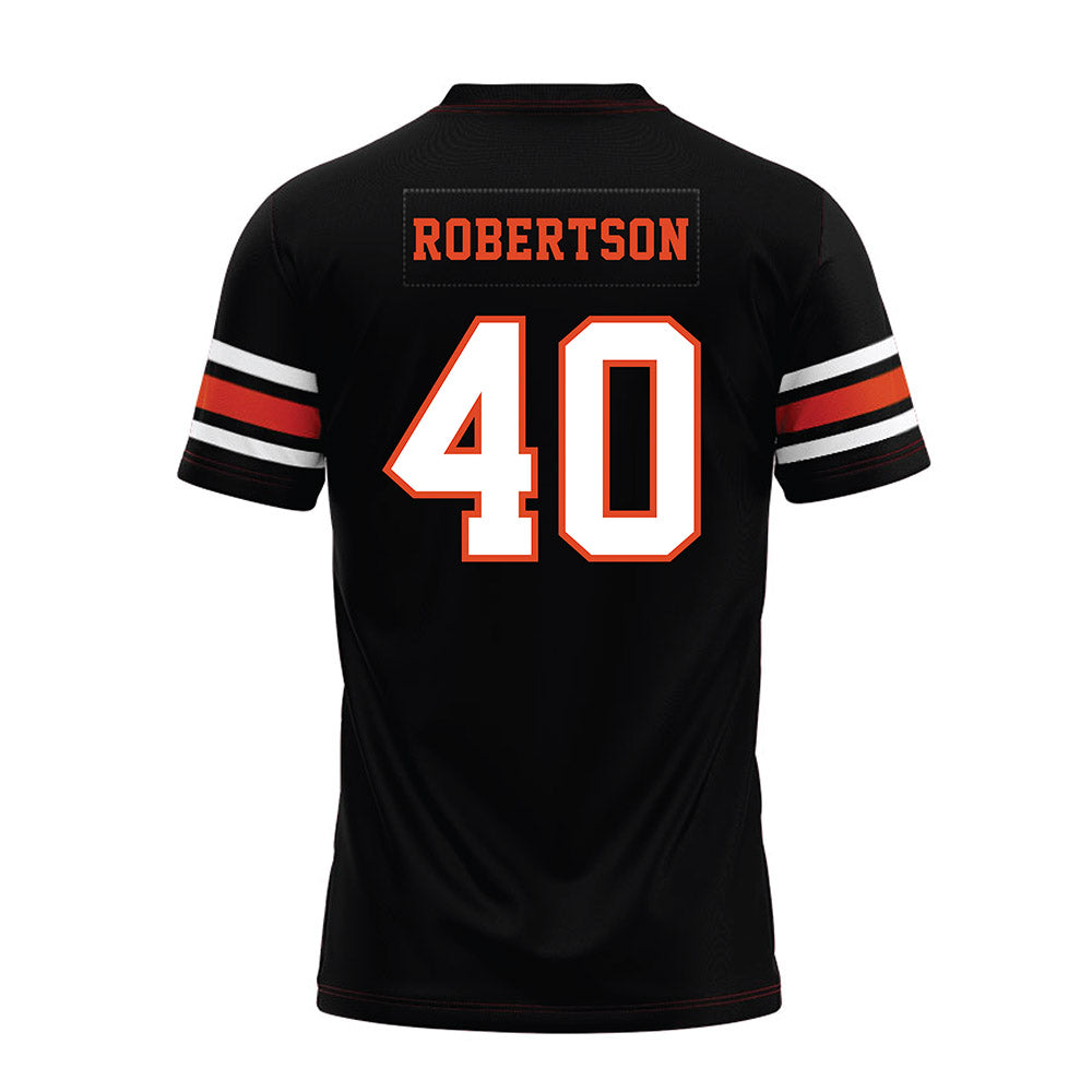 Oregon State - NCAA Football : Jackson Robertson - Black Premium Football Jersey-1