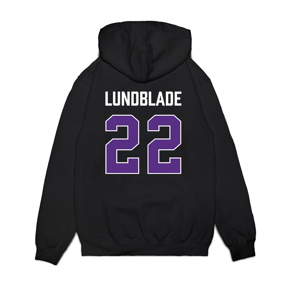 TCU - NCAA Men's Basketball : Tyler Lundblade - Vintage Basketball Premium Hooded Sweatshirt-1