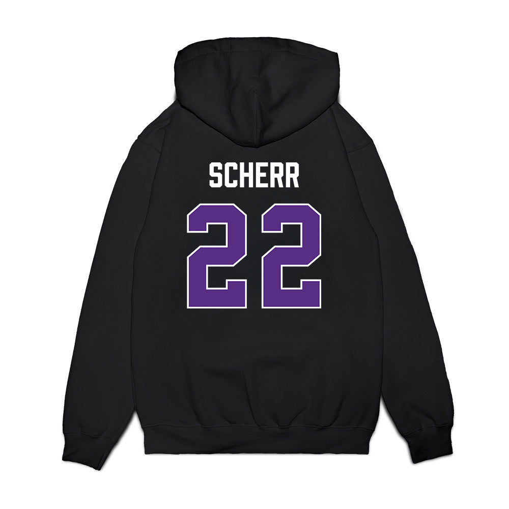 TCU - NCAA Women's Basketball : Maddie Scherr - Vintage Basketball Premium Hooded Sweatshirt-1