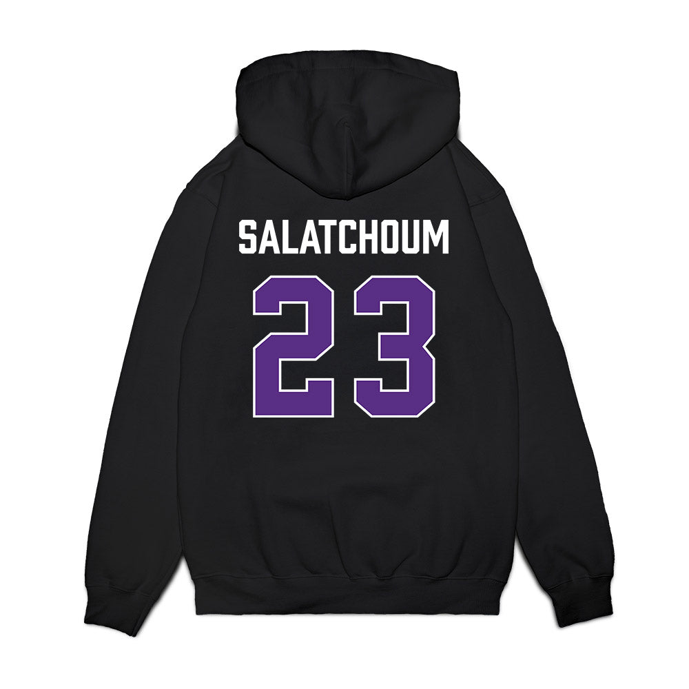 TCU - NCAA Men's Basketball : Vianney Salatchoum - Vintage Basketball Premium Hooded Sweatshirt-1