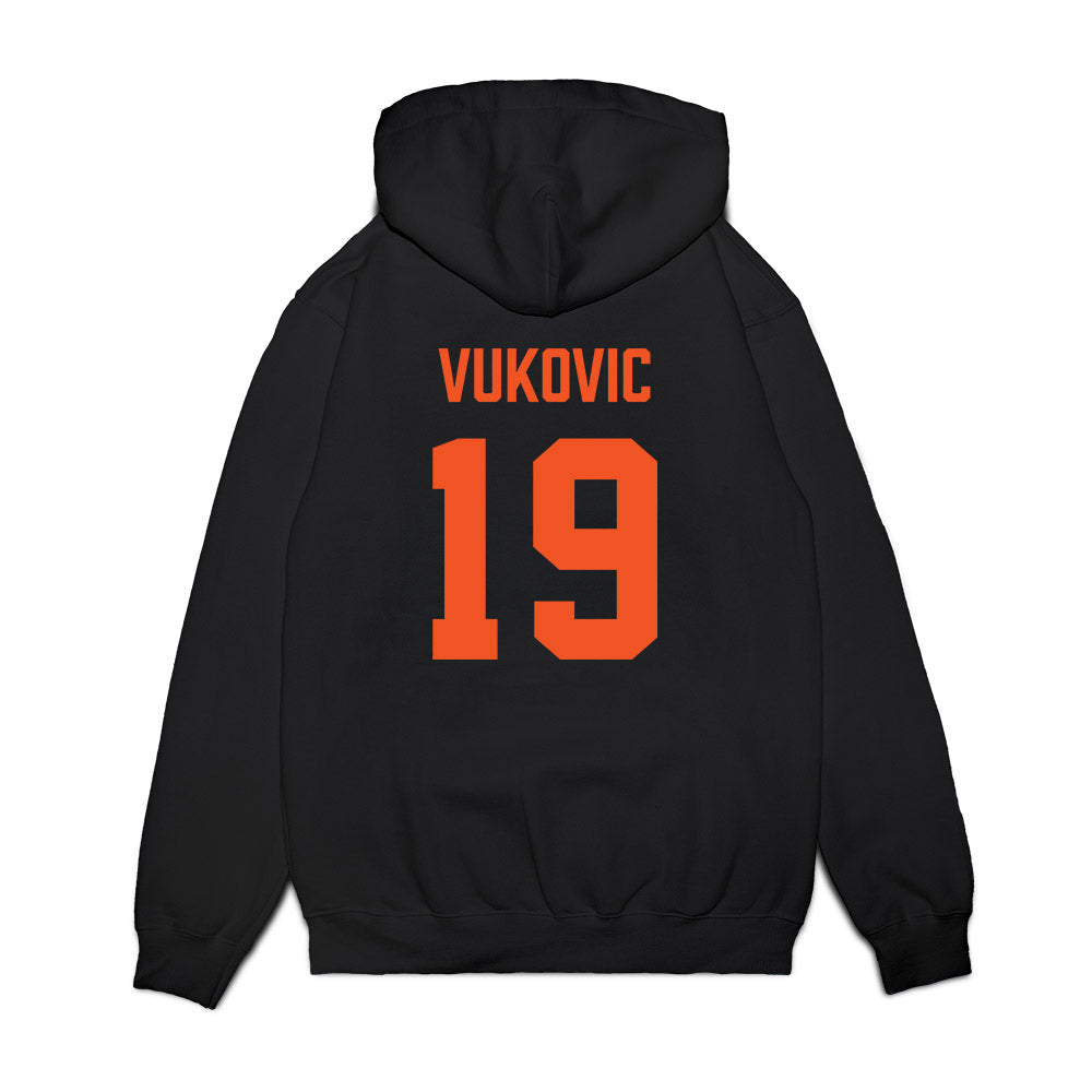 Oklahoma State - NCAA Men's Basketball : Andrija Vukovic - Vintage Basketball Premium Hooded Sweatshirt-1