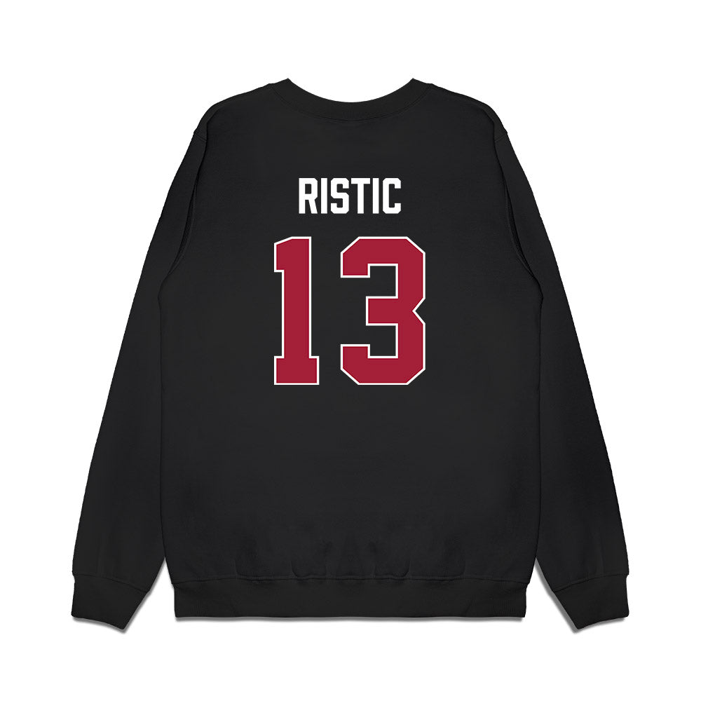 Indiana - NCAA Men's Basketball : Aleksa Ristic - Vintage Basketball Premium Crewneck Sweatshirt-1