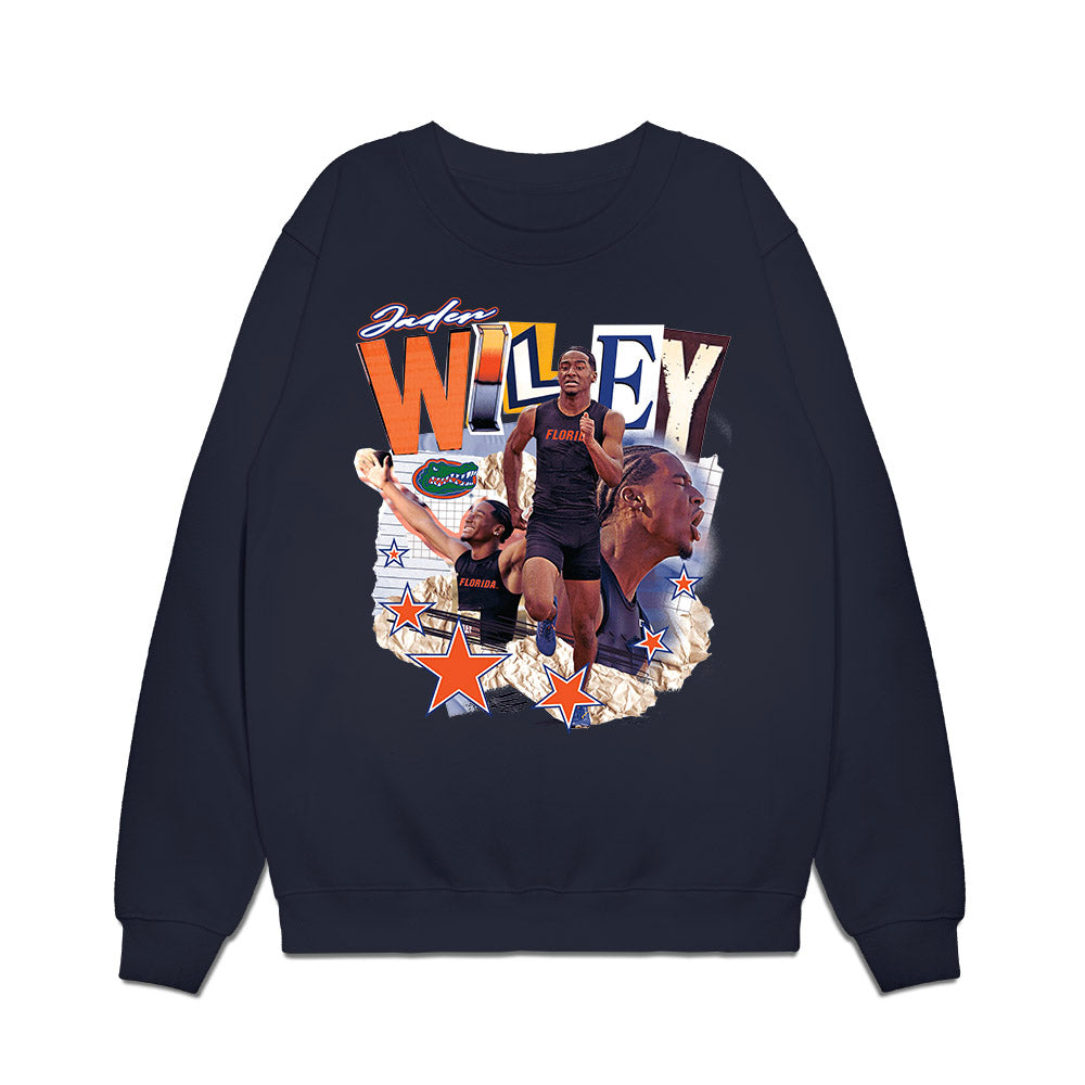 Florida - NCAA Men's Track & Field : Jaden Wiley - Cut out Collage Premium Crewneck Sweatshirt-0
