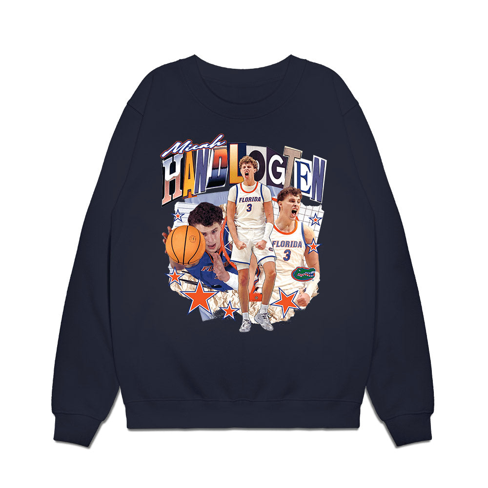Florida - NCAA Men's Basketball : Micah Handlogten - Cutout Collage Premium Crewneck Sweatshirt-0