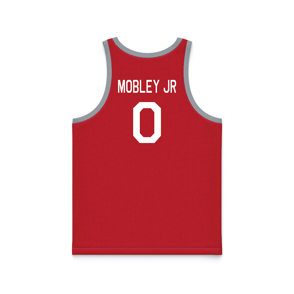 Ohio State - NCAA Men's Basketball : John Mobley Jr - Red Hardwood Basketball Jersey-1
