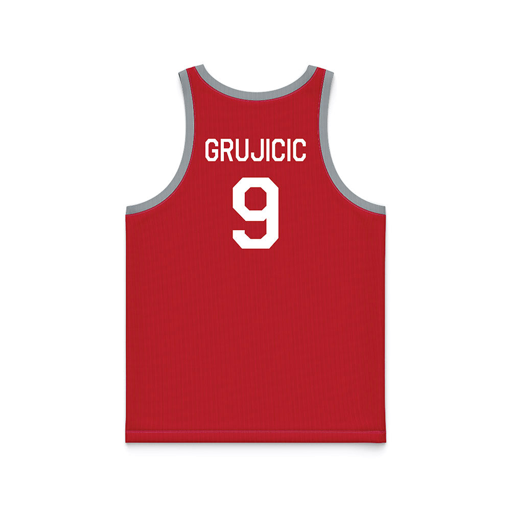 Ohio State - NCAA Men's Basketball : Mathieu Grujicic - Red Hardwood Basketball Jersey-1