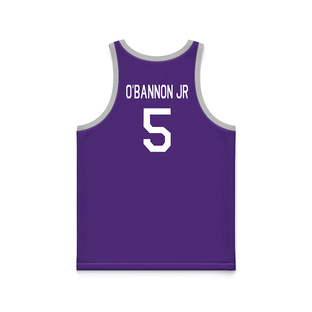 TCU - NCAA Men's Basketball : Charles O'Bannon Jr - Purple Hardwood Basketball Jersey-1