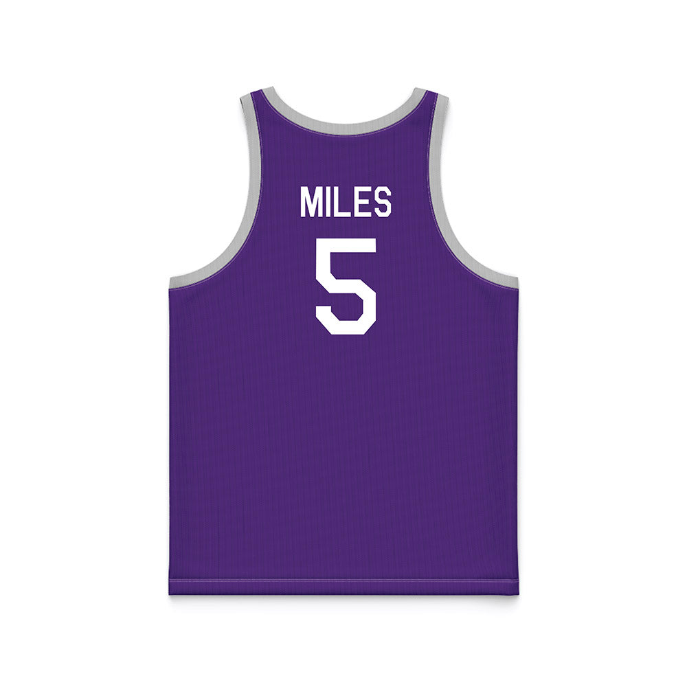TCU - NCAA Women's Basketball : Olivia Miles - Purple Hardwood Basketball Jersey-1
