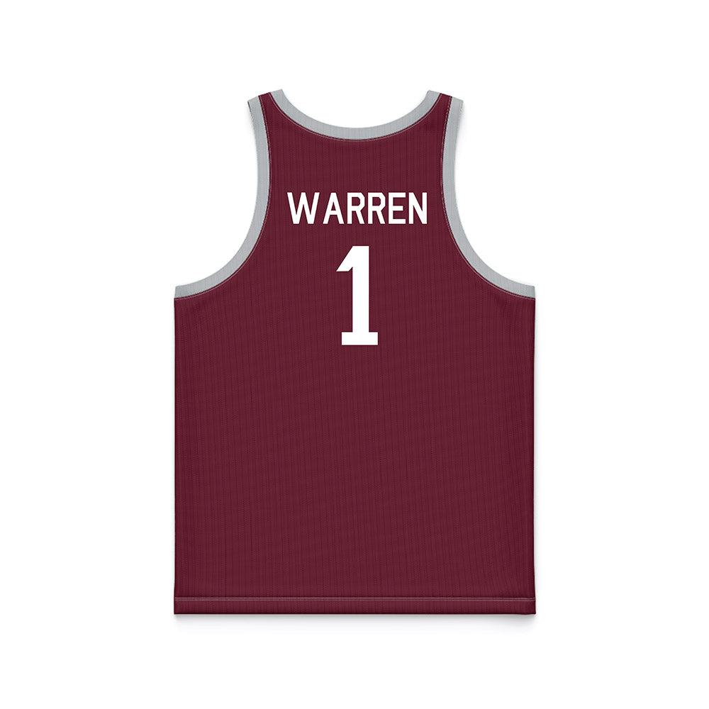 Mississippi State - NCAA Men's Basketball : Dellquan Warren - Maroon Hardwood Basketball Jersey-1