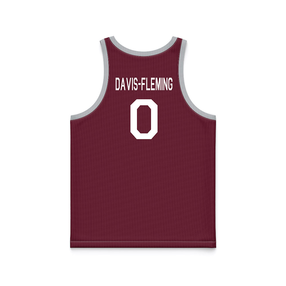 Mississippi State - NCAA Men's Basketball : Jamarion Davis-Fleming - Maroon Hardwood Basketball Jersey-1