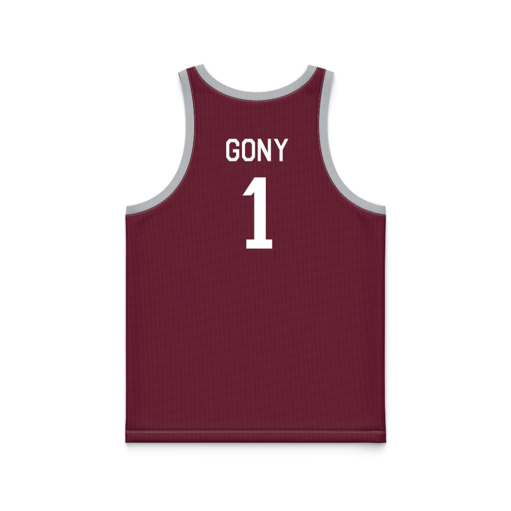 Mississippi State - NCAA Women's Basketball : Nyayongah Gony - Maroon Hardwood Basketball Jersey-1