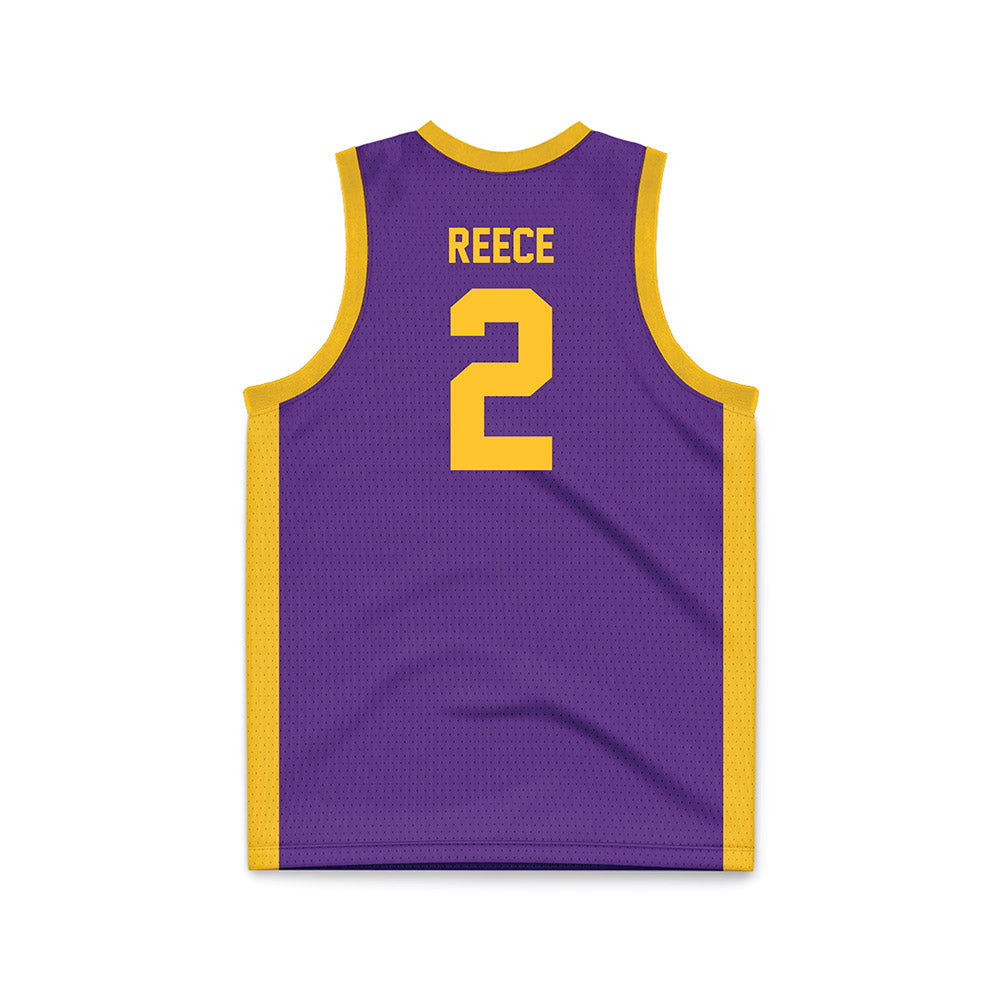 LSU - NCAA Men's Basketball : Jalen Reece - Purple Basketball Jersey-1
