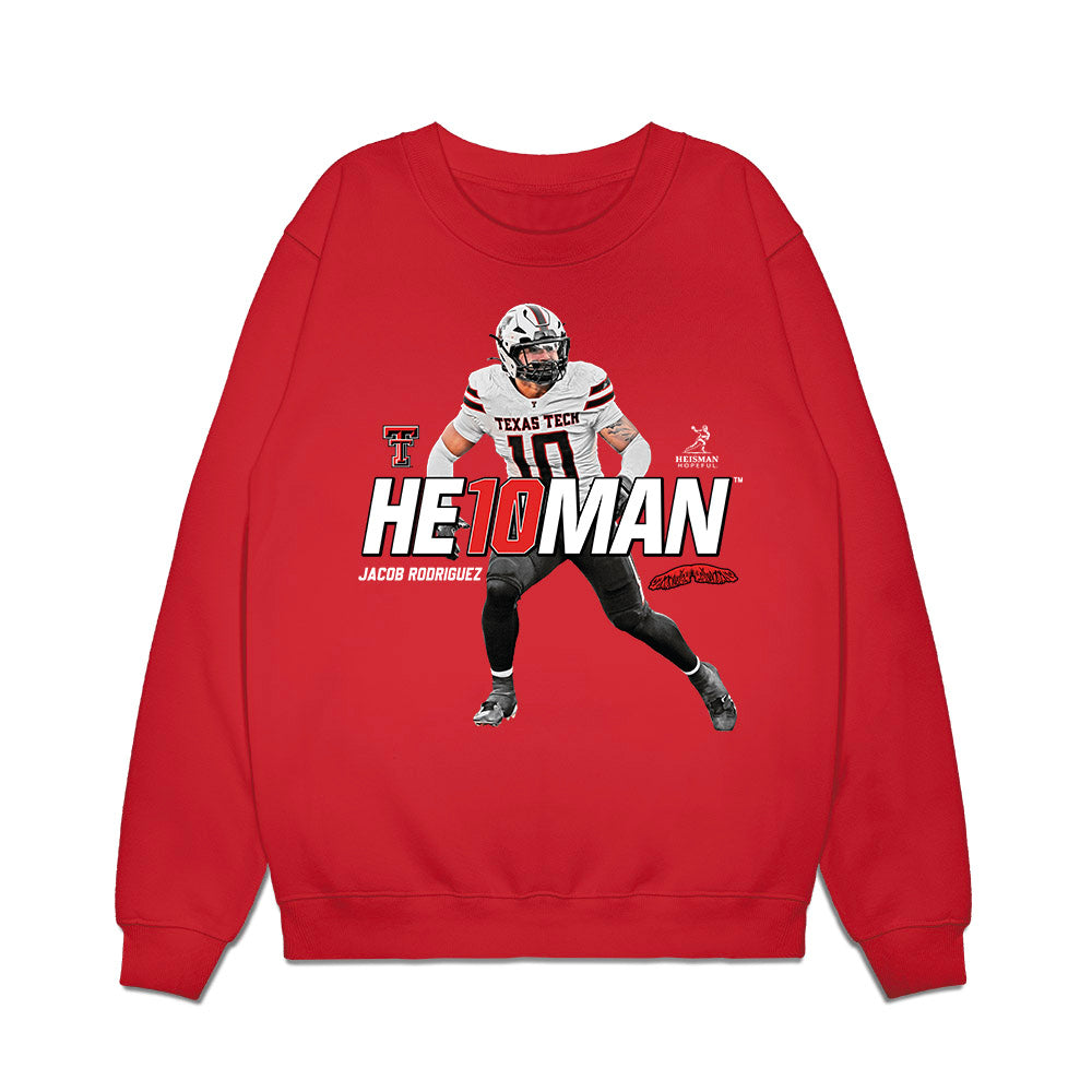 Texas Tech - NCAA Football : Jacob Rodriguez - Heisman Premium Crewneck Sweatshirt-0