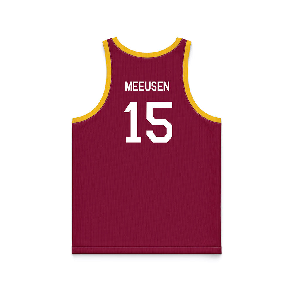 Arizona State - NCAA Men's Basketball : Noah Meeusen - Maroon Hardwood Basketball Jersey-1