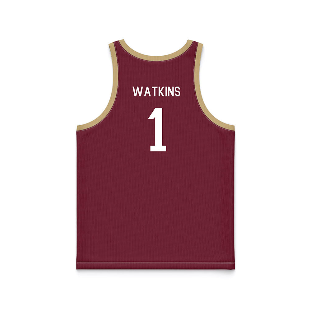 FSU - NCAA Men's Basketball : Jamir Watkins - Hardwood Reissue Basketball Jersey-1