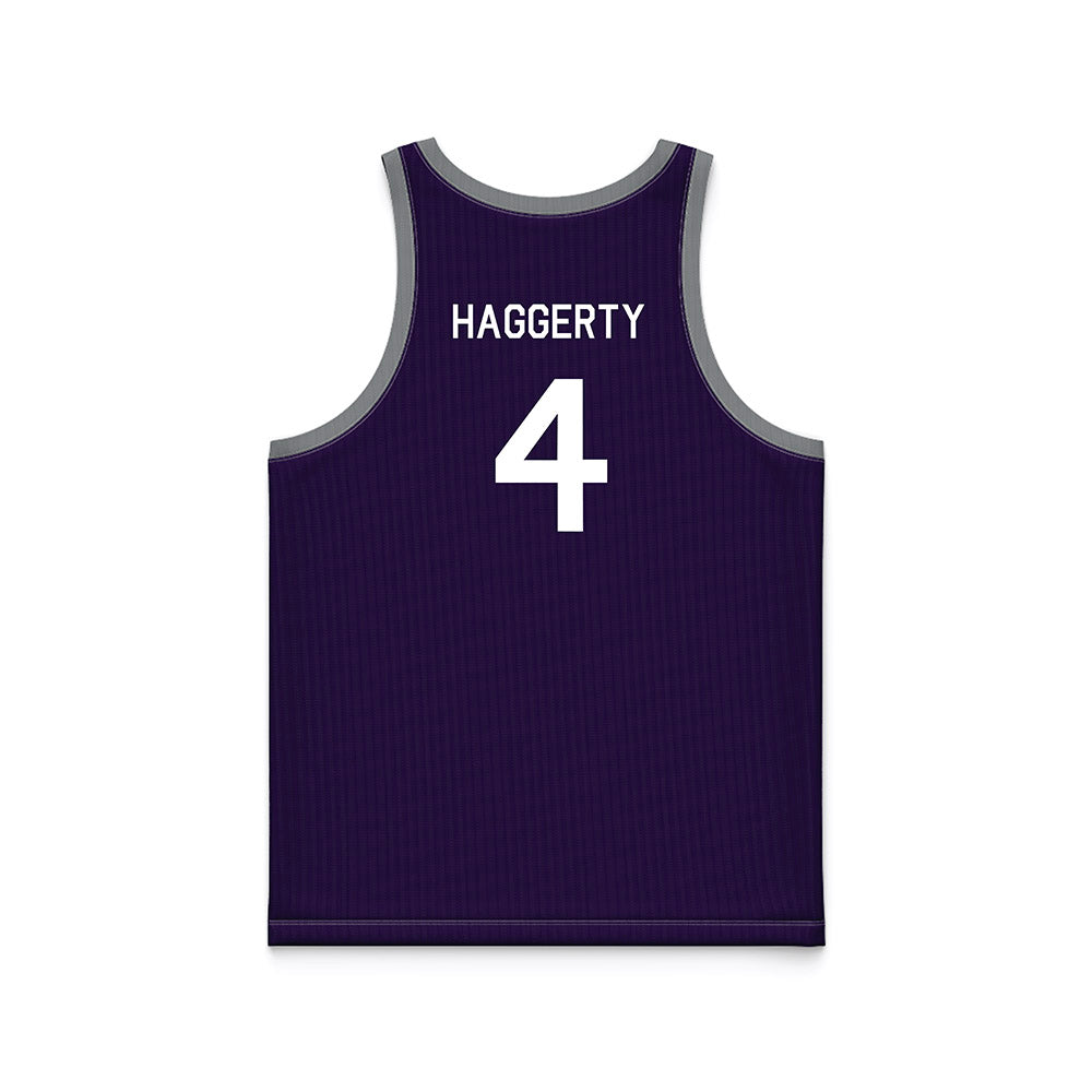 Kansas State - NCAA Men's Basketball : Pj Haggerty - Purple Hardwood Basketball Jersey-1