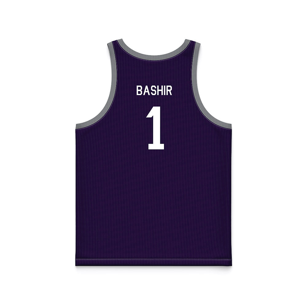 Kansas State - NCAA Men's Basketball : Abdi Bashir - Purple Hardwood Basketball Jersey-1