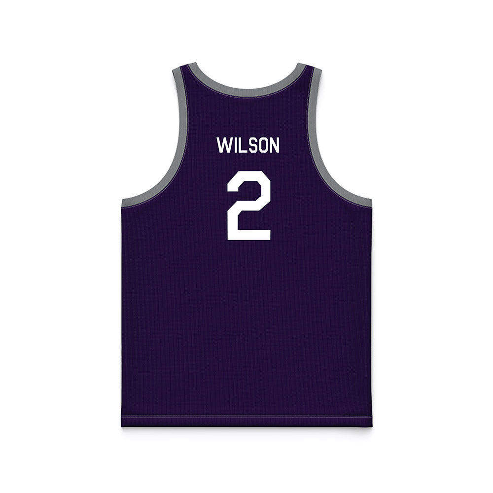 Kansas State - NCAA Men's Basketball : Exavier Wilson - Purple Hardwood Basketball Jersey-1