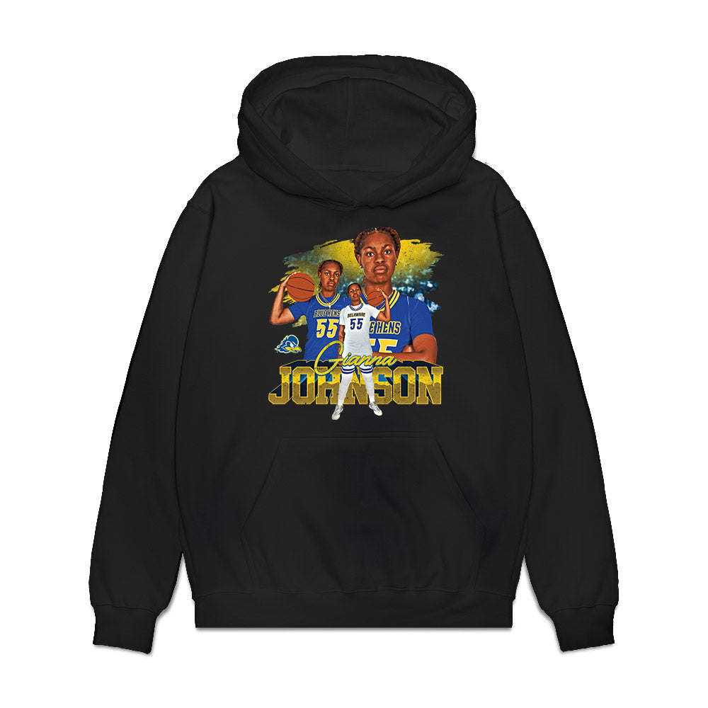 Delaware - NCAA Women's Basketball : Gianna Johnson - Collage Premium Hooded Sweatshirt-0