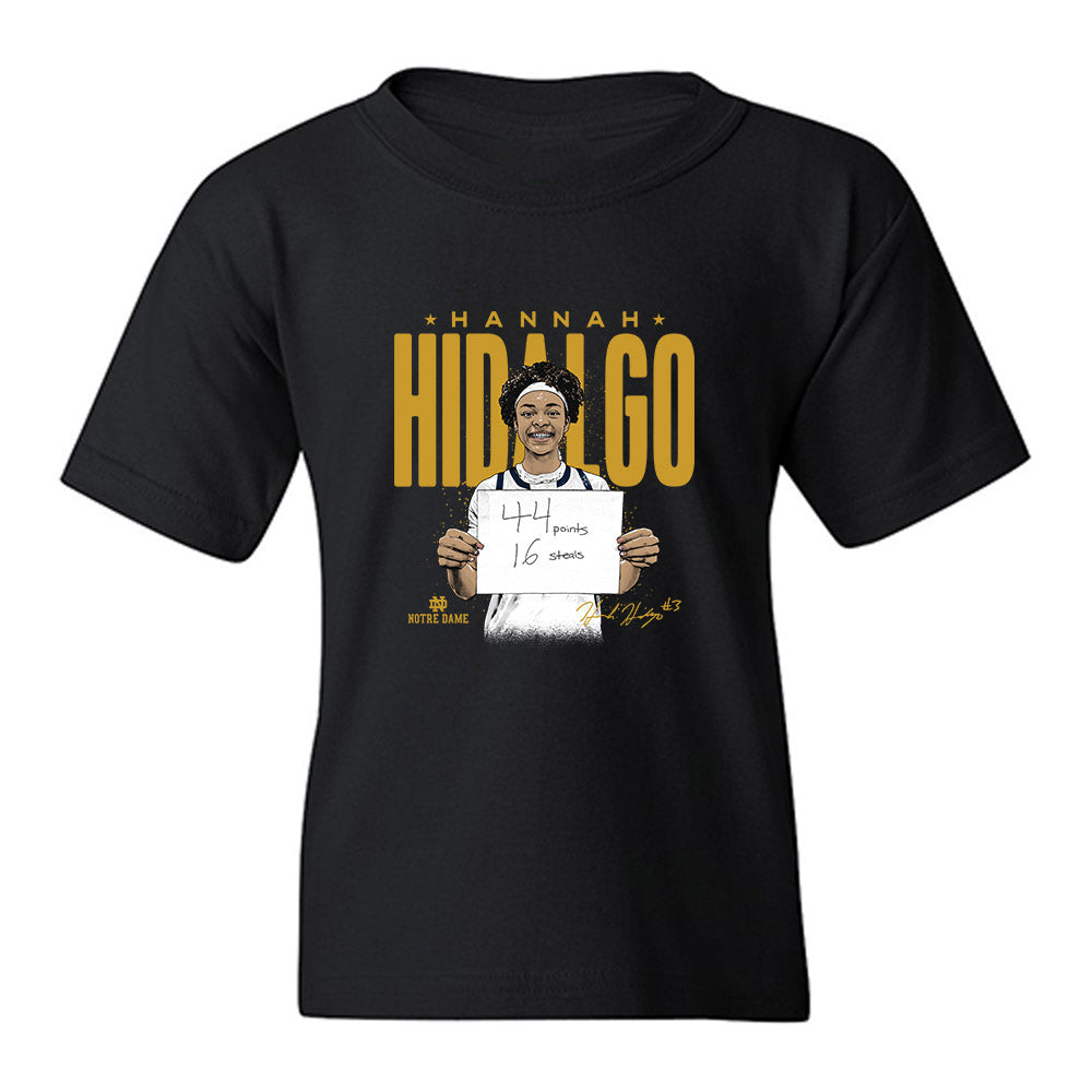 Notre Dame - NCAA Women's Basketball : Hannah Hidalgo - Caricature Youth T-Shirt-0