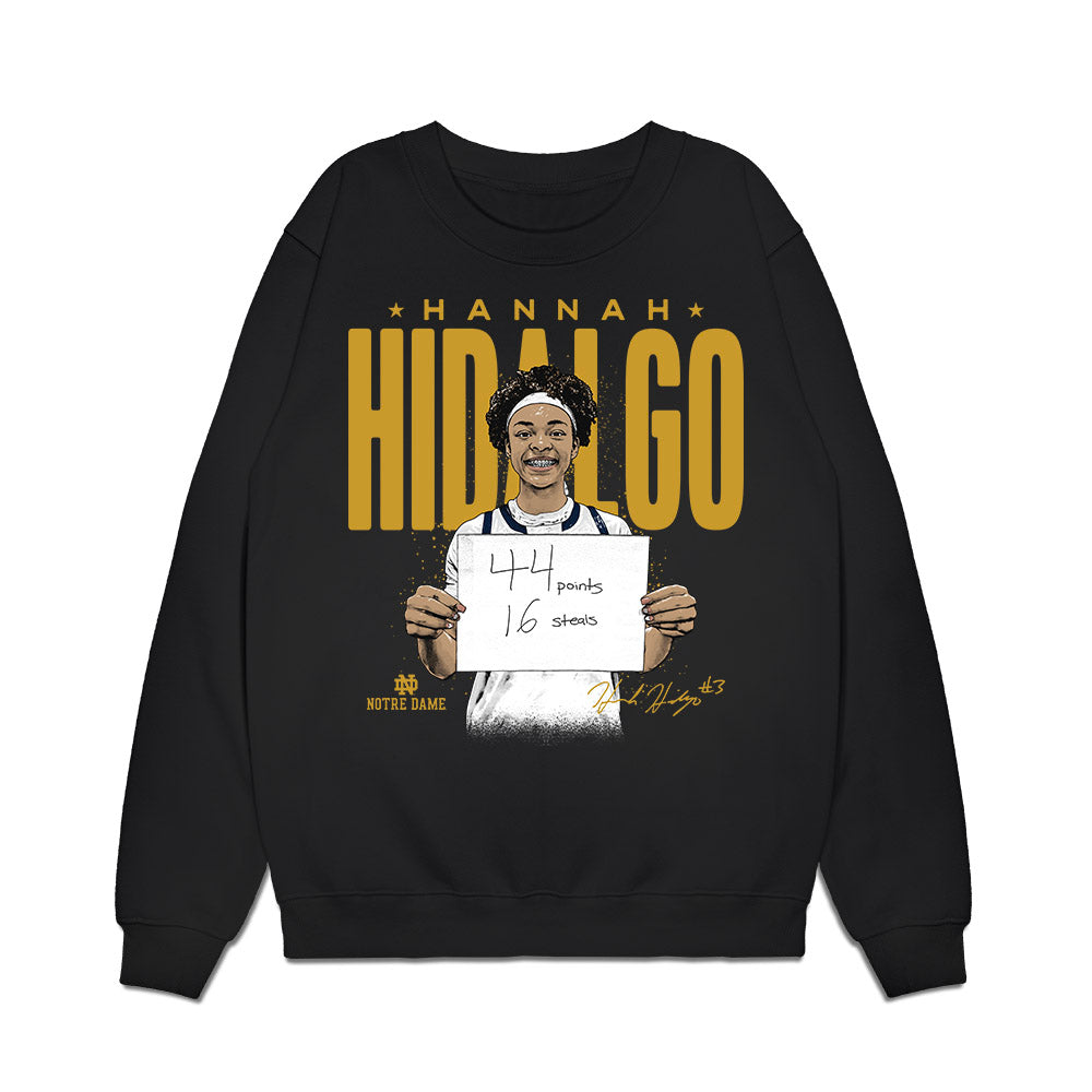 Notre Dame - NCAA Women's Basketball : Hannah Hidalgo - Caricature Premium Crewneck Sweatshirt-0
