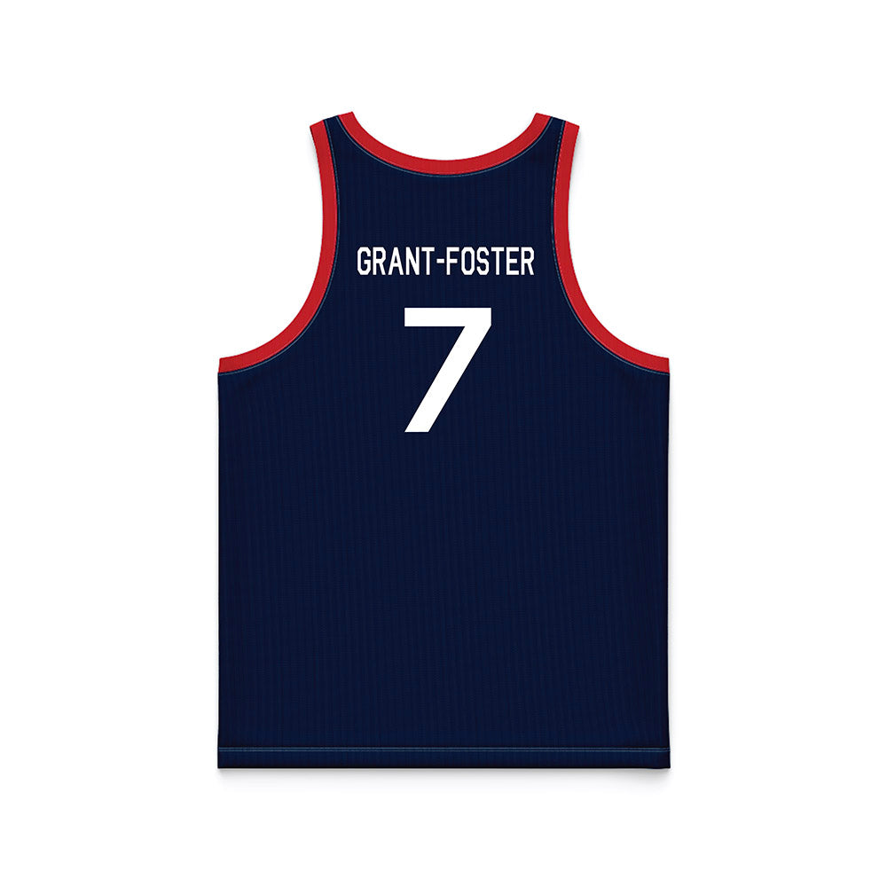 Gonzaga - NCAA Men's Basketball : Tyon Grant-Foster - Blue Hardwood Basketball Jersey-1