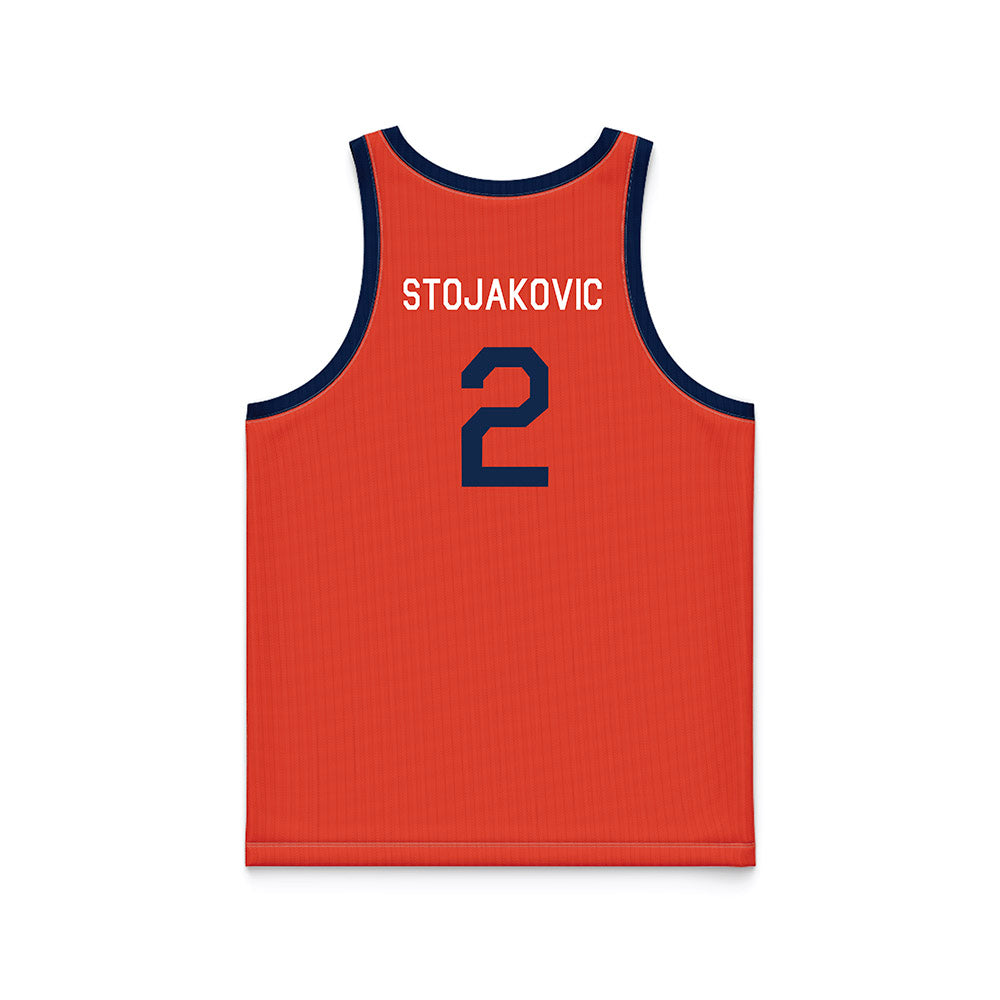 Illinois - NCAA Men's Basketball : Andrej Stojakovic - Orange Hardwood Basketball Jersey-1