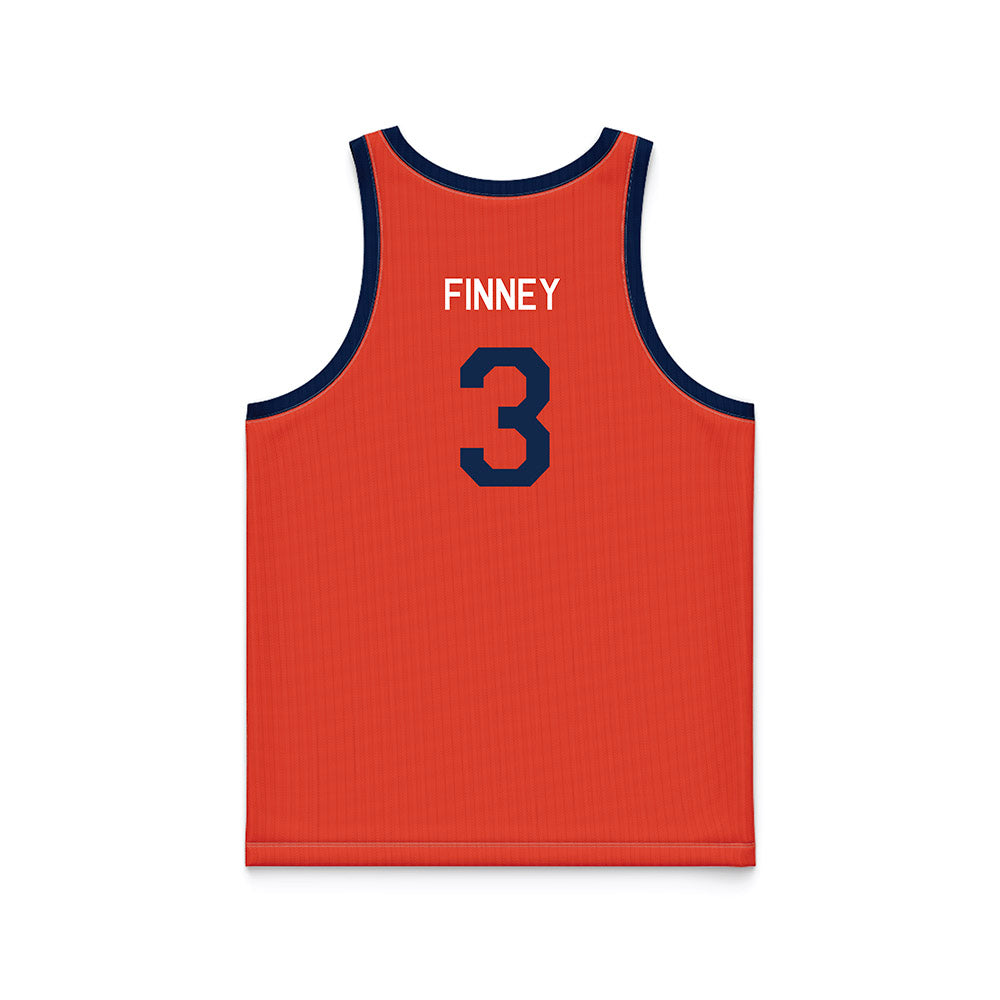 Illinois - NCAA Women's Basketball : erica finney - Orange Hardwood Basketball Jersey-1