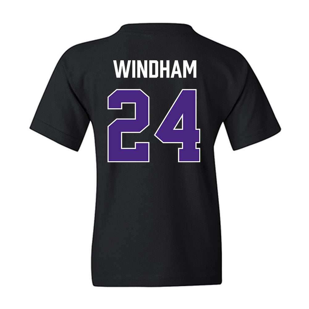 Northwestern - NCAA Men's Basketball : KJ Windham - Vintage Shersey Youth T-Shirt-1