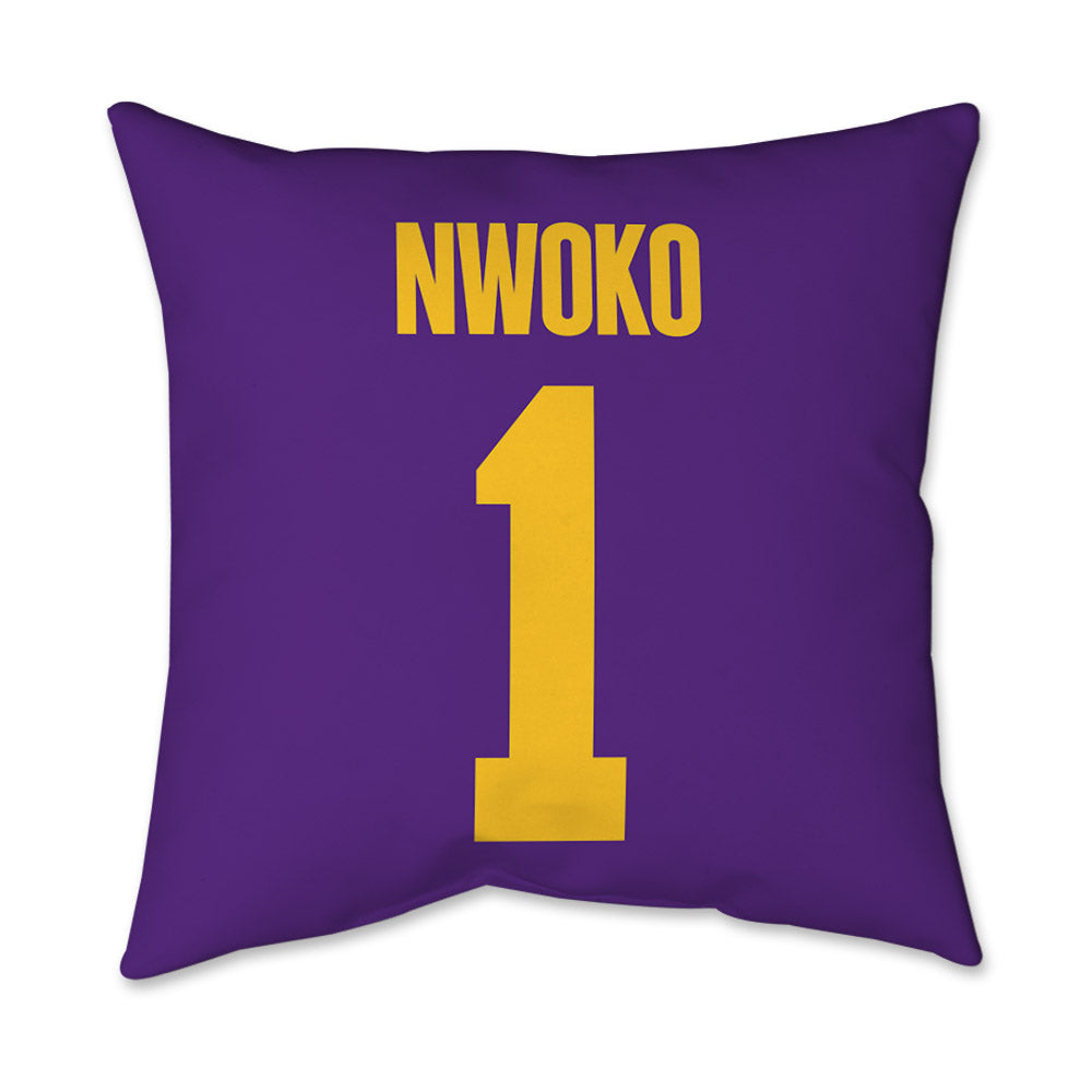 LSU - NCAA Men's Basketball : Michael Nwoko - Graphic Pillow 16x16-1