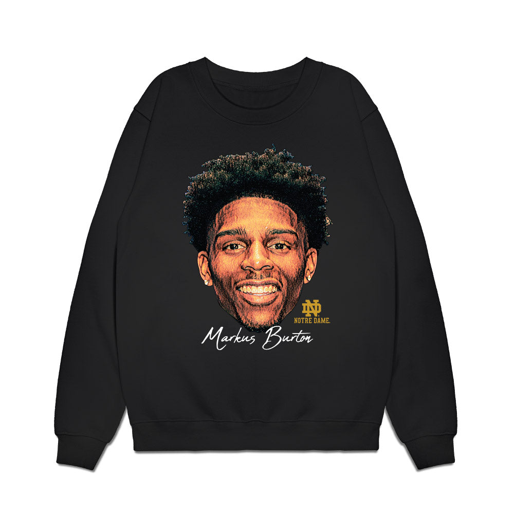 Notre Dame - NCAA Men's Basketball : Markus Burton - Game Face Premium Crewneck Sweatshirt-0
