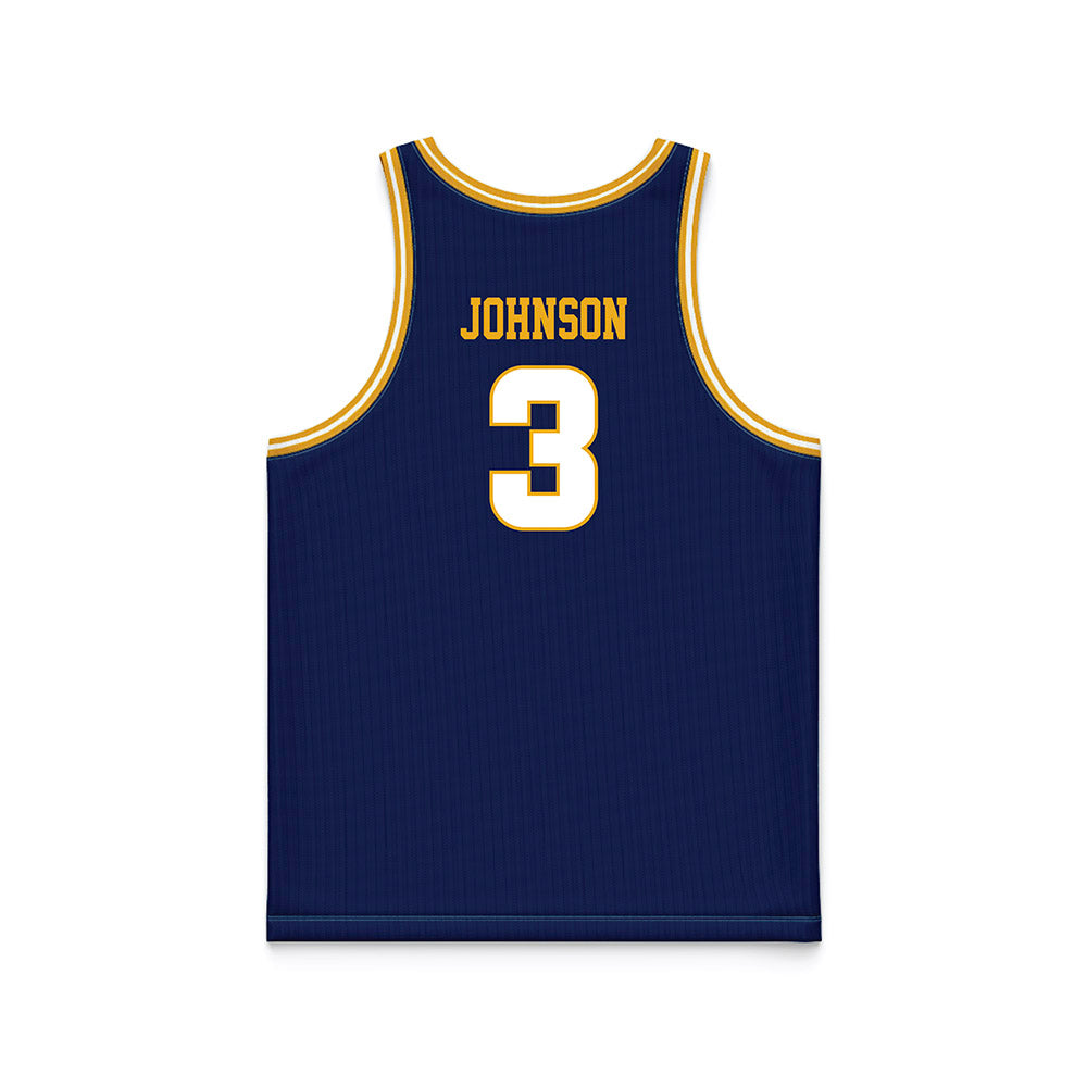UTC - NCAA Men's Basketball : Jikari Johnson - Navy Basketball Jersey-1