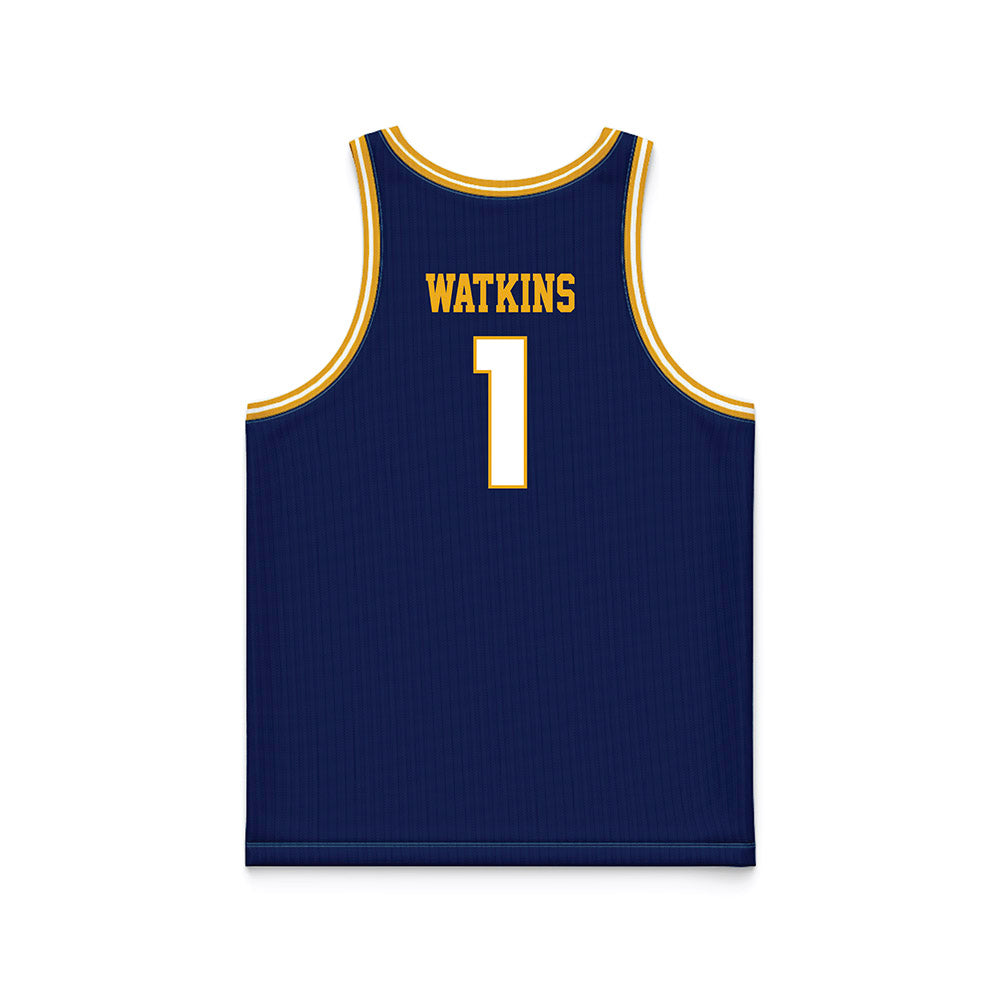 UTC - NCAA Men's Basketball : Brennan Watkins - Navy Basketball Jersey-1