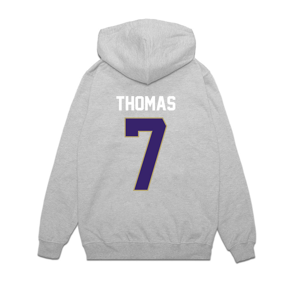 JMU - NCAA Football : Jacob Thomas - Vintage Football Premium Hooded Sweatshirt-1