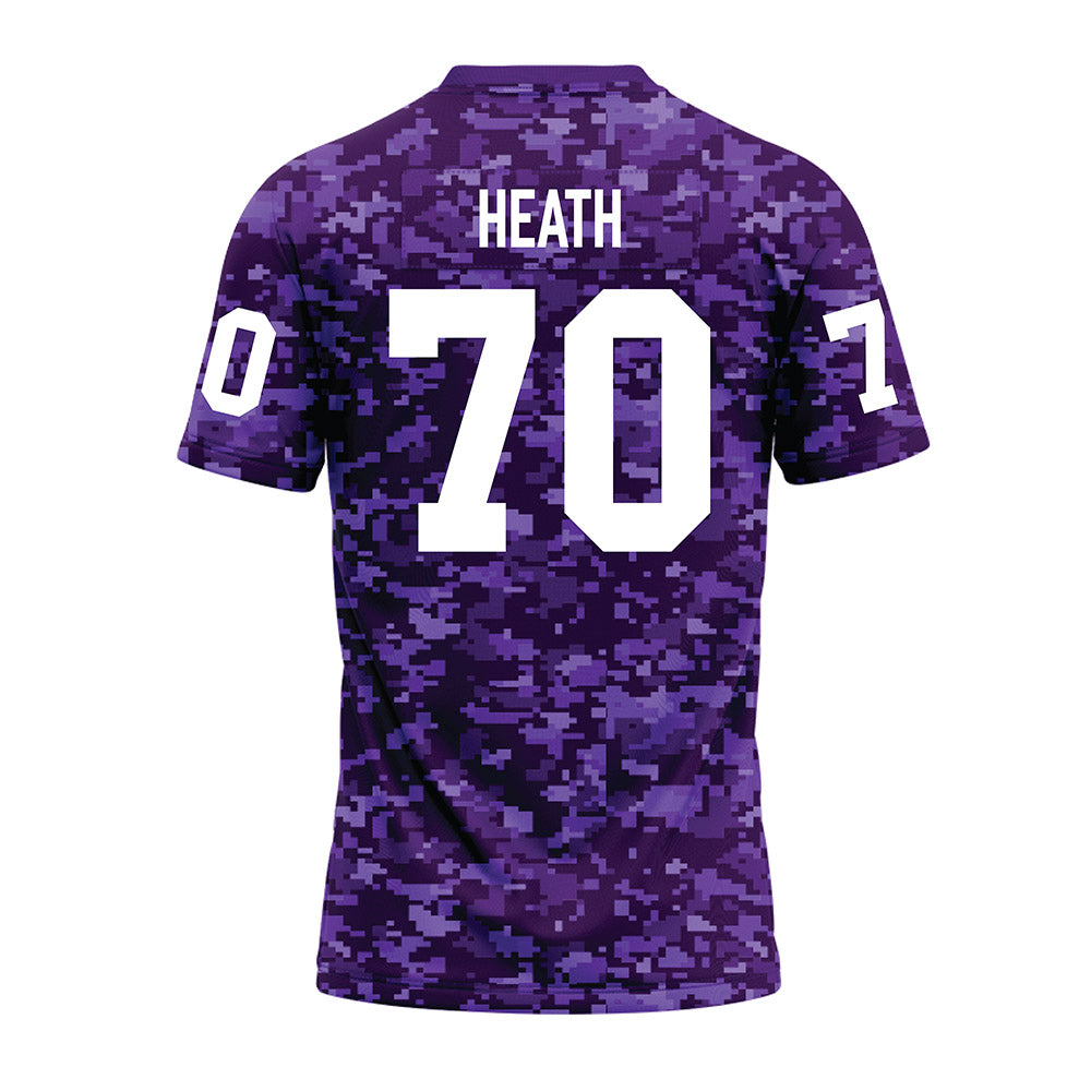 Tarleton State - NCAA Football : Antonio Heath - Purple Camo Premium Football Jersey-1