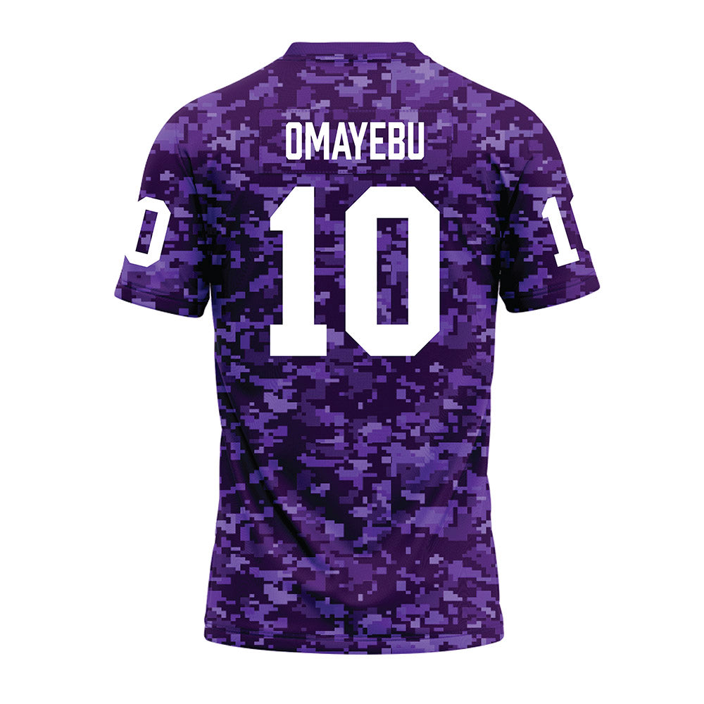 Tarleton State - NCAA Football : Benjamin Omayebu - Purple Camo Premium Football Jersey-1