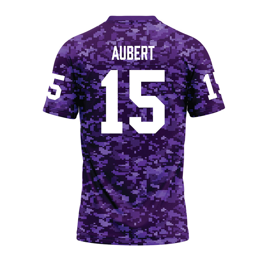 Tarleton State - NCAA Football : Jadan Aubert - Purple Camo Premium Football Jersey-1