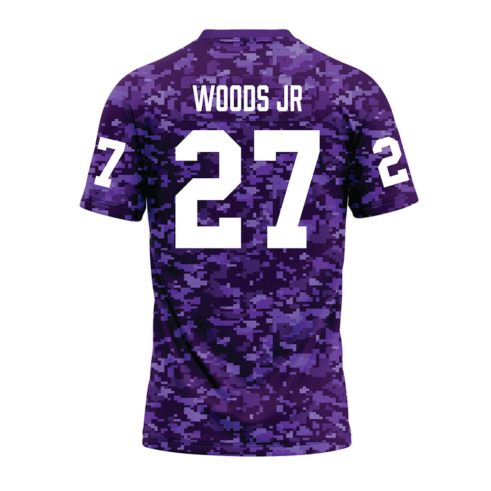 Tarleton State - NCAA Football : Stephen Woods Jr - Purple Camo Premium Football Jersey-1