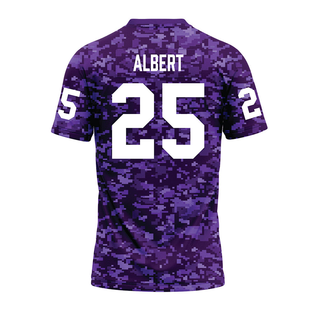 Tarleton State - NCAA Football : Steve Albert - Purple Camo Premium Football Jersey-1