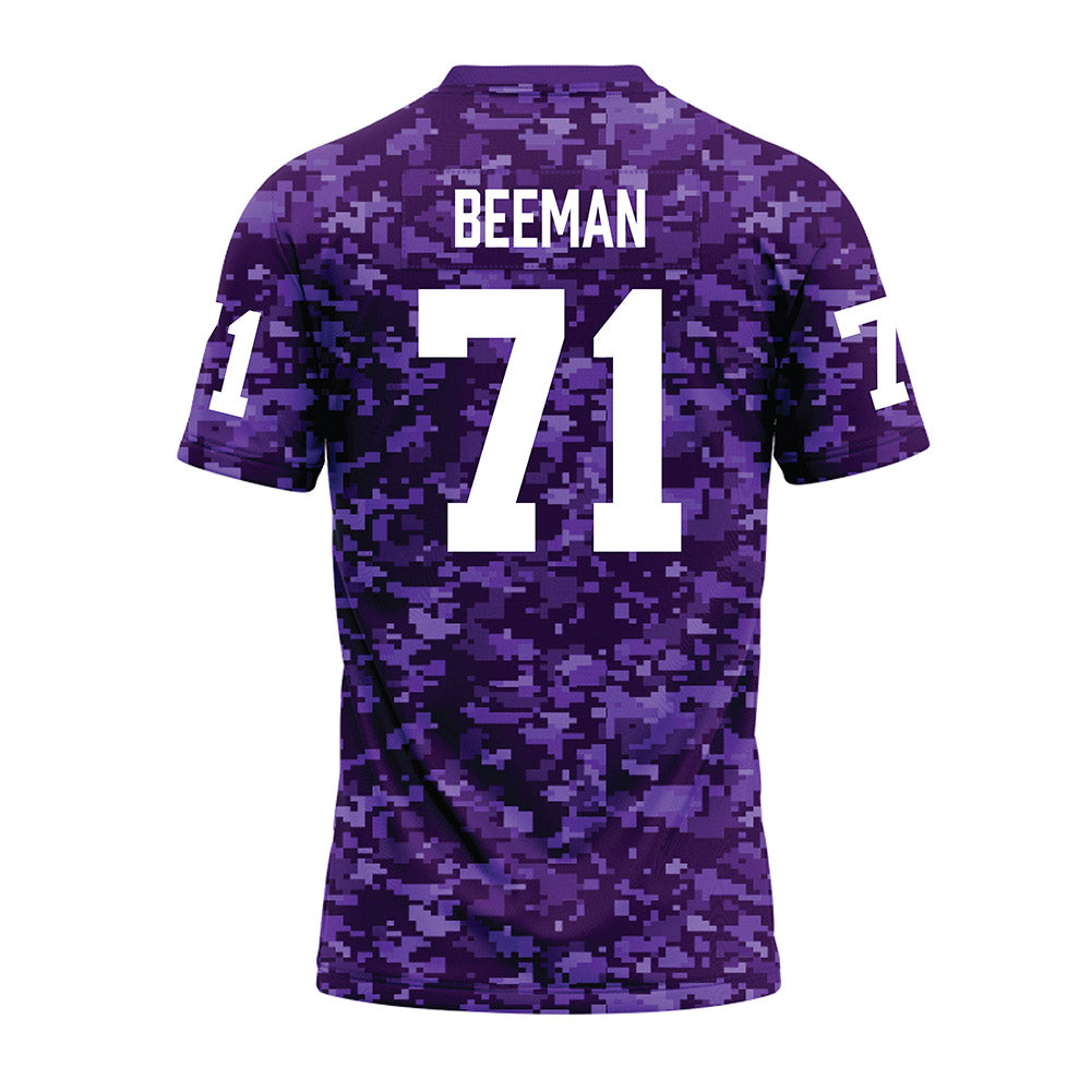 Tarleton State - NCAA Football : Connor Beeman - Purple Camo Premium Football Jersey-1