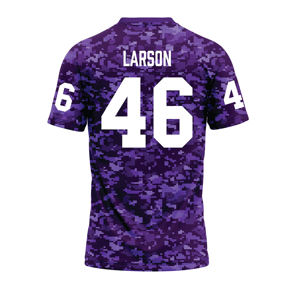 Tarleton State - NCAA Football : Brad Larson - Purple Camo Premium Football Jersey-1