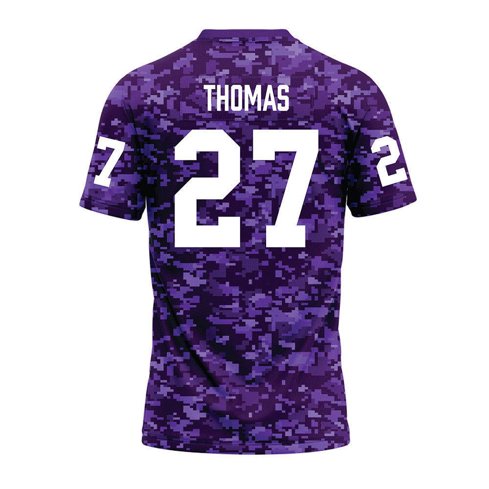 Tarleton State - NCAA Football : Andre Thomas - Purple Camo Premium Football Jersey-1