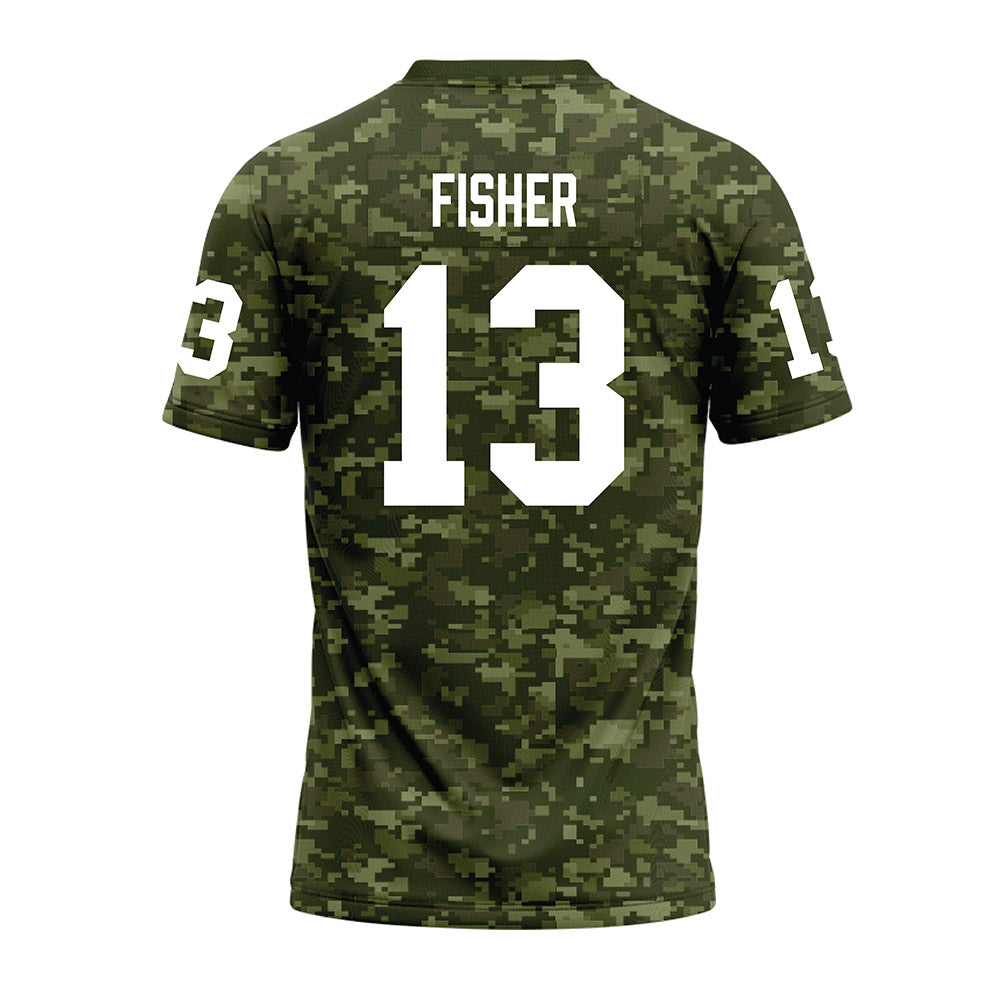 Tarleton State - NCAA Football : Marsean Fisher - Military Green Camo Premium Football Jersey-1