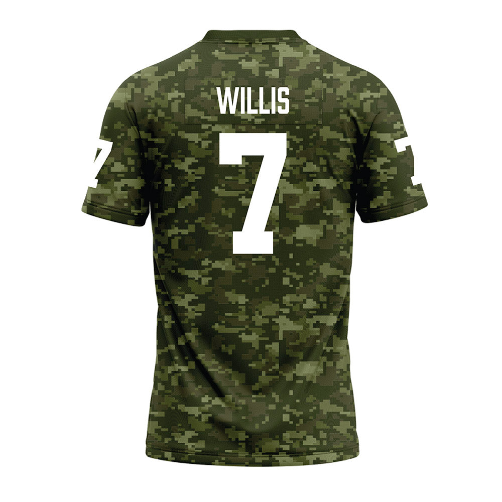 Tarleton State - NCAA Football : Marquis Willis - Military Green Camo Premium Football Jersey-1