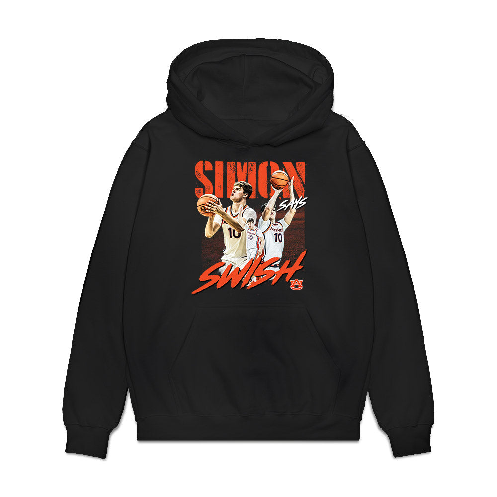 Auburn - NCAA Men's Basketball : Simon Walker - Simon Says Swish Premium Hooded Sweatshirt-0
