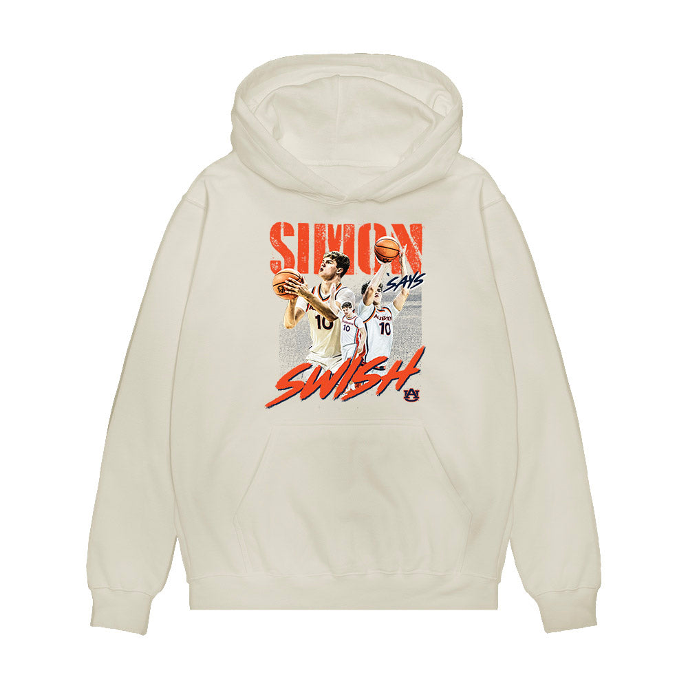 Auburn - NCAA Men's Basketball : Simon Walker - Simon Says Swish Premium Hooded Sweatshirt-0