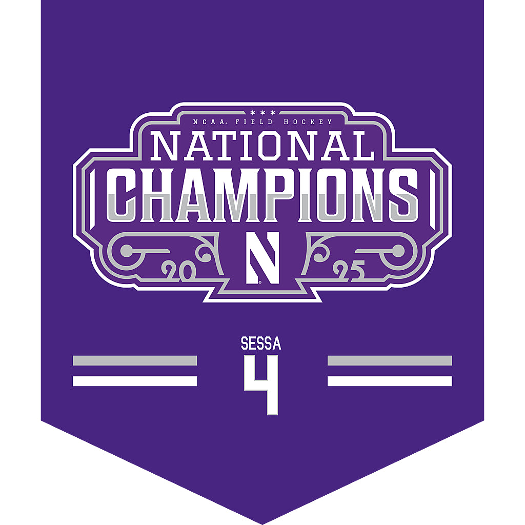 Northwestern - NCAA Women's Field Hockey : Ashley Sessa - NCAA® 2025 National Champions Pennant - 18" x 21"-0
