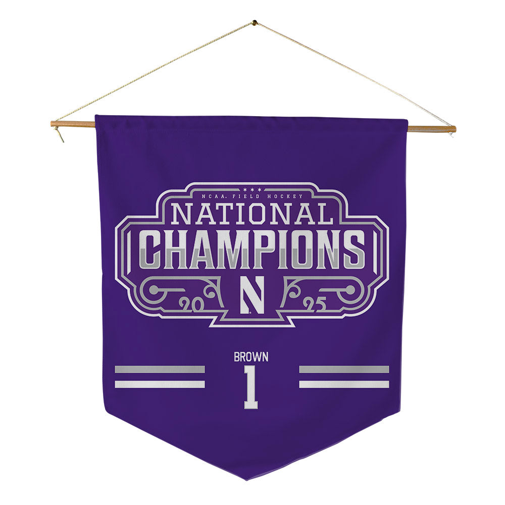 Northwestern - NCAA Women's Field Hockey : Lindsey Brown - NCAA National Champions Pennant - 18" x 21"-0